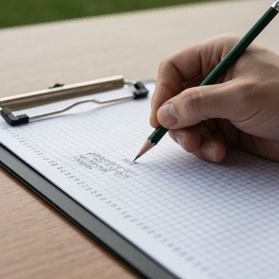 Person using a trigger-tracking template, symbolizing proactive migraine management. Clean image, no text.